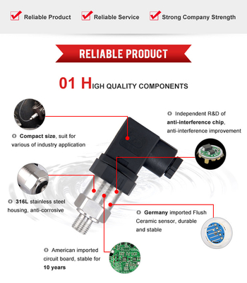 150Psi औद्योगिक दबाव ट्रांसमीटर सेंसर 4-20ma 12 ~ 36VDC